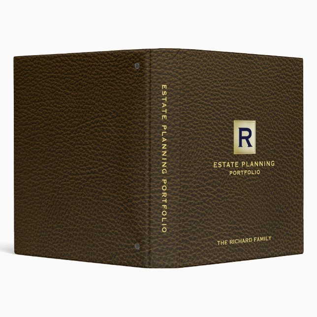 Estate Planning Documents Dark Brown Gold Theme Binder (Background)