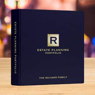 Estate Planning Documents Navy Blue Gold Theme Binder
