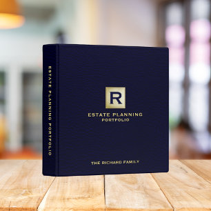 Estate Planning Documents Navy Blue Gold Theme Binder