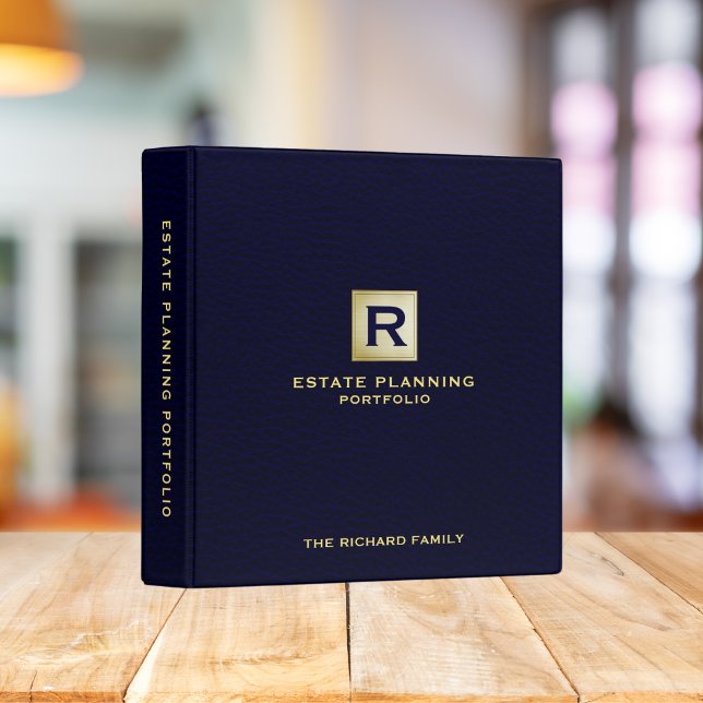 Estate Planning Documents Navy Blue Gold Theme Binder (Creator Uploaded)