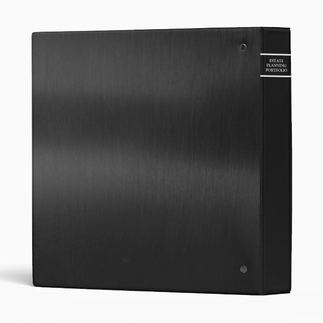 Estate Planning Faux Black Leather 3 Ring Black Binder (Back/Spine)