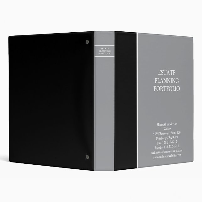 Estate Planning Faux Black Leather Binder (Background)