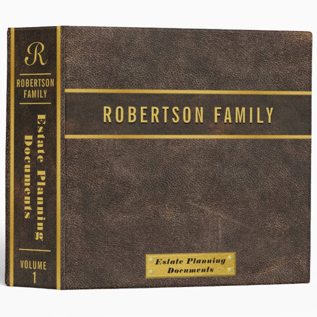 Estate Planning | Leather Book Look Binder (Front/Spine)