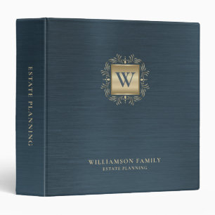 Estate Planning Metallic Navy Blue Binder