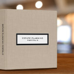 Estate Planning Portfolio Beige Linen Binder<br><div class="desc">Designed for Estate Planners and Law and Legal firms. This binder is ideal for organizing your client's portfolio information.</div>