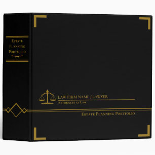Estate Planning Portfolio - Black 3 Ring Binder