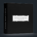 Estate Planning Portfolio Black Binder<br><div class="desc">Designed for Estate Planners,  Financial Planners,  Law and Legal firms. This binder is ideal for organizing your client's portfolio information.</div>