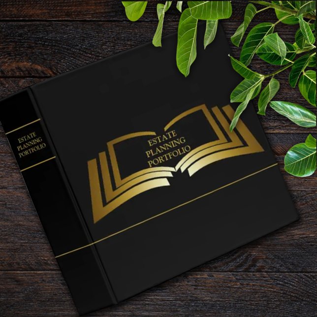 Estate Planning Portfolio - Black | Gold 3 Ring Bi Binder (Creator Uploaded)