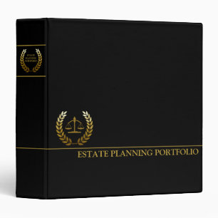 Estate Planning Portfolio - Black   Gold Binder