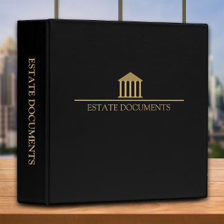 Estate Planning Portfolio - Black | Gold Binder