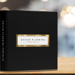 Estate Planning Portfolio Black Gold Binder<br><div class="desc">Designed for Estate Planners,  Financial Planners,  Law and Legal firms. This binder is ideal for organizing your client's portfolio information.</div>