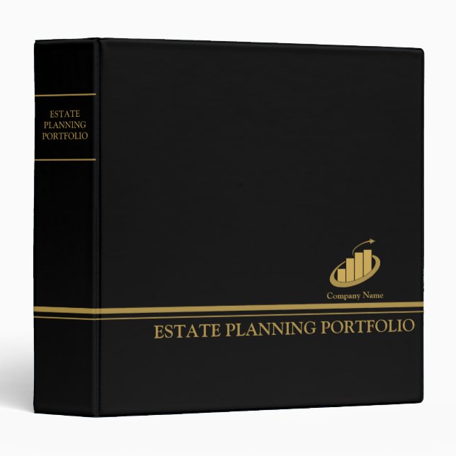 Estate Planning Portfolio - Black | Gold  Binder (Front/Spine)