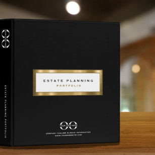 Estate Planning Portfolio Black Gold with Logo Binder