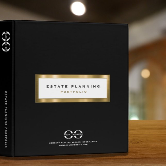 Estate Planning Portfolio Black Gold with Logo Binder (Creator Uploaded)
