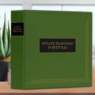 Estate Planning Portfolio - Black Green Binder