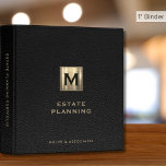 Estate Planning Portfolio Black Leather Gold Binder<br><div class="desc">Designed for Estate Planners and Law and Legal firms. This binder is ideal for organizing your client's portfolio information.</div>