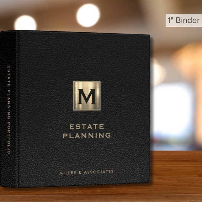 Estate Planning Portfolio Black Leather Gold Binder (Creator Uploaded)