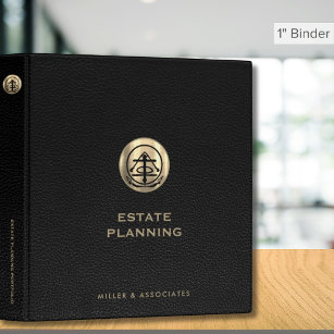 Estate Planning Portfolio Black Leather Gold Seal Binder