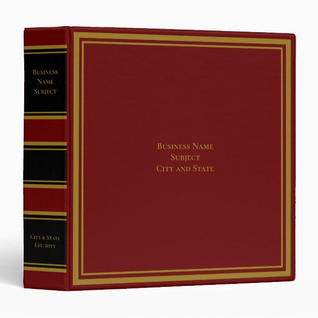 Estate Planning Portfolio - Black | Red Binder (Front/Spine)
