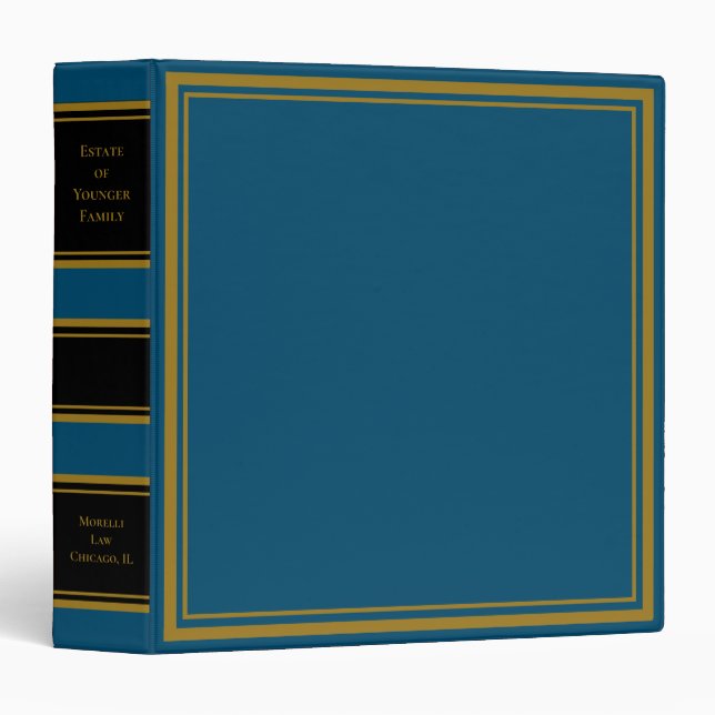 Estate Planning Portfolio - Blue | Black Binder (Front/Spine)