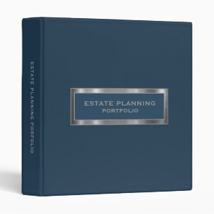 Estate Planning Portfolio Blue Brushed Metal Binder