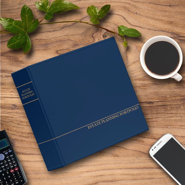 Estate Planning Portfolio - Blue | Gold 3 Ring Bin Binder (Creator Uploaded)