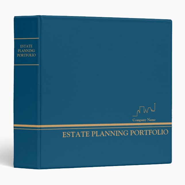 Estate Planning Portfolio - Blue | Gold  Binder (Front/Spine)