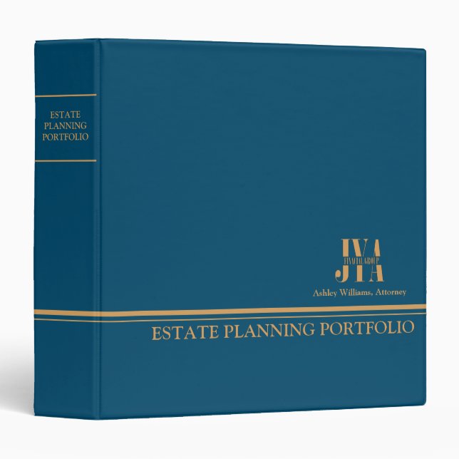 Estate Planning Portfolio - Blue | Gold  Binder (Front/Spine)