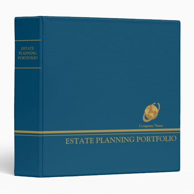 Estate Planning Portfolio - Blue | Gold  Binder (Front/Spine)