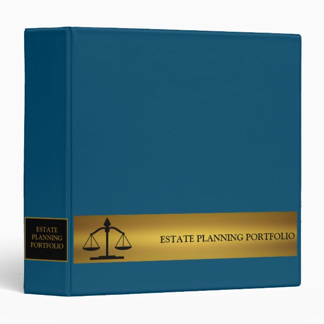 Estate Planning Portfolio - Blue | Gold Binder (Front/Spine)