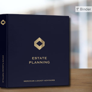 Estate Planning Portfolio Blue Gold Logo Binder