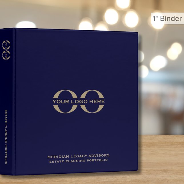 Estate Planning Portfolio Blue Gold Logo Binder (Creator Uploaded)