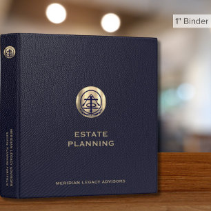 Estate Planning Portfolio Blue Gold Logo Binder