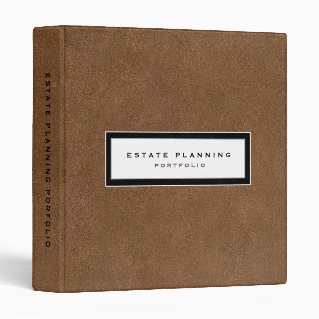 Estate Planning Portfolio Brown Leather Binder (Front/Spine)