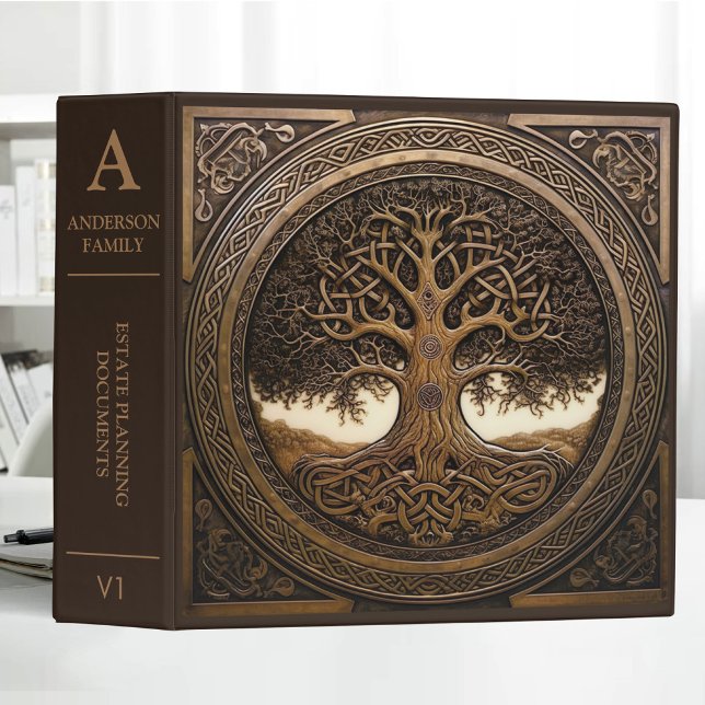 Estate Planning Portfolio Brown Root Tree Pattern Binder (Creator Uploaded)