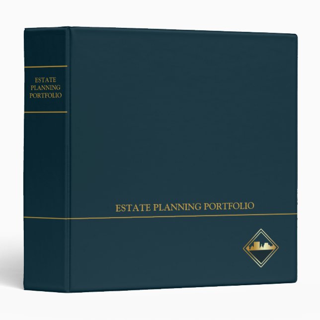 Estate Planning Portfolio - Dark Blue | Gold Binder (Front/Spine)