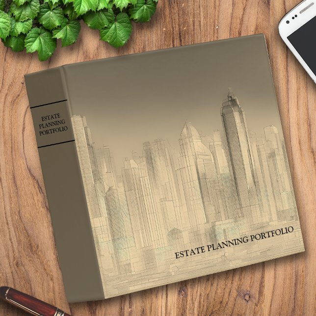 Estate Planning Portfolio - Gold Abstract Skyline Binder (Creator Uploaded)