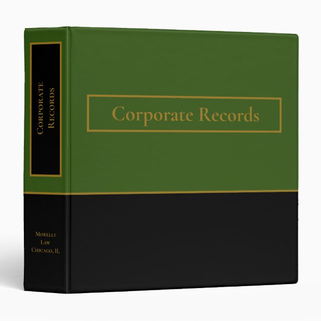 Estate Planning Portfolio - Green | Black Binder (Front/Spine)