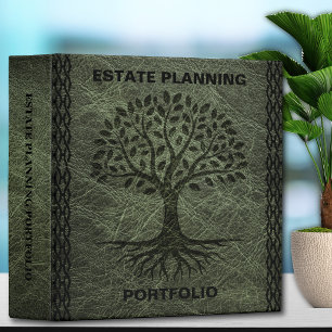 Estate Planning Portfolio - Green Faux Leather Binder