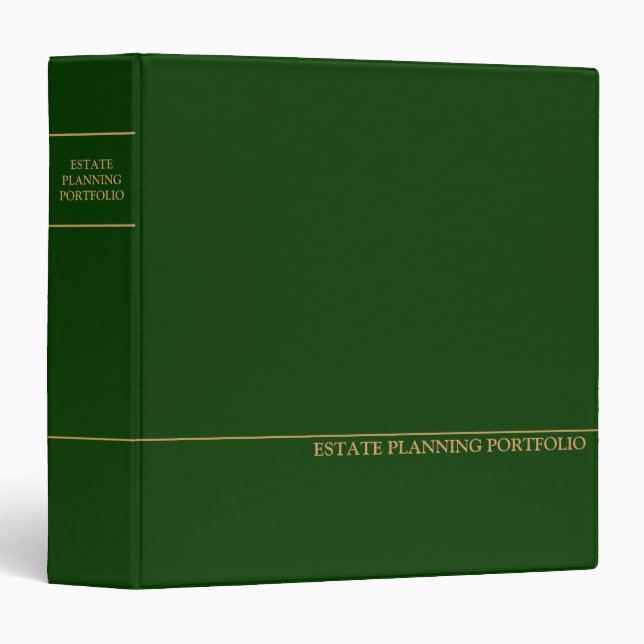 Estate Planning Portfolio - Green | Gold  Binder (Front/Spine)