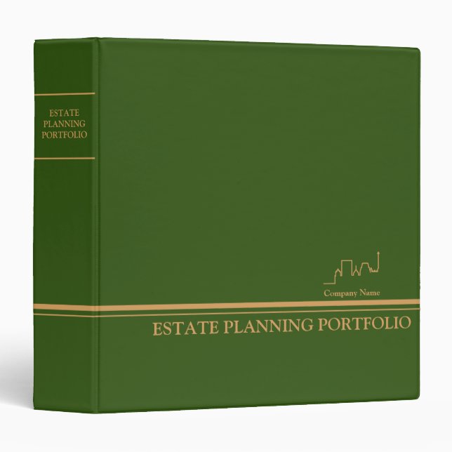 Estate Planning Portfolio - Green | Gold  Binder (Front/Spine)