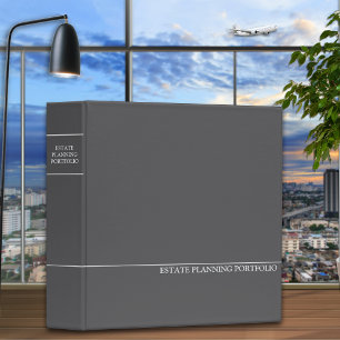 Estate Planning Portfolio - Grey   White Binder