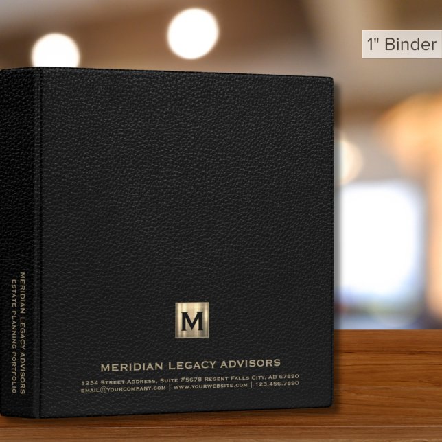 Estate Planning Portfolio Leather Black Gold Binder (Creator Uploaded)