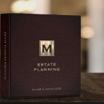 Estate Planning Portfolio Leather Gold Binder<br><div class="desc">Designed for Estate Planners and Law and Legal firms. This binder is ideal for organizing your client's portfolio information.</div>