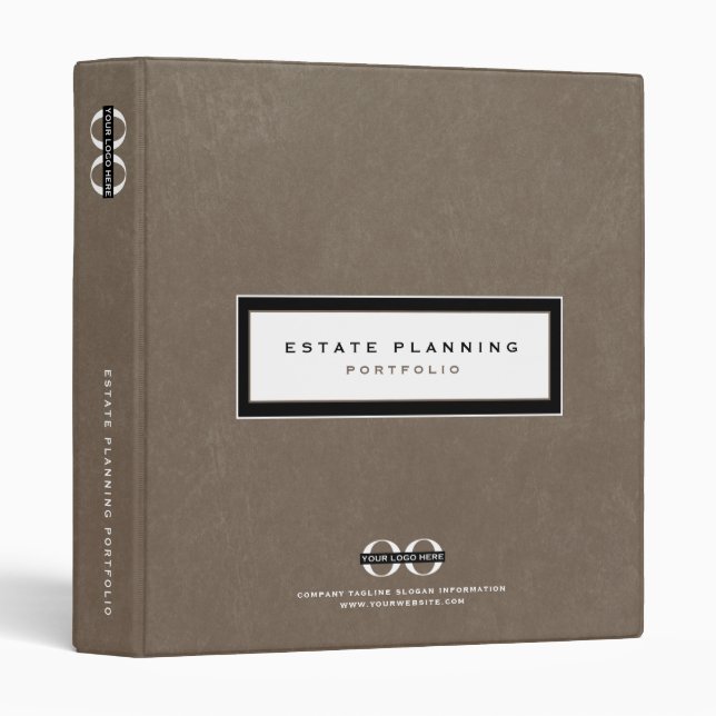 Estate Planning Portfolio Leather Logo Binder (Front/Spine)