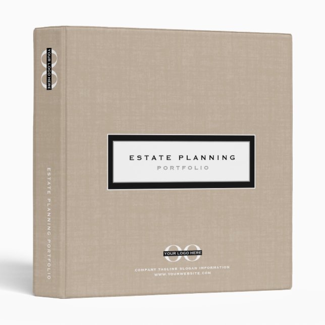 Estate Planning Portfolio Linen Print Logo Binder (Front/Spine)
