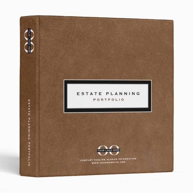 Estate Planning Portfolio Logo Brown Leather Binder (Front/Spine)