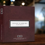 Estate Planning Portfolio Logo Oxblood Leather Binder<br><div class="desc">Designed for Estate Planners and Law and Legal firms. This binder is ideal for organizing your client's portfolio information. Designed with a horizontal logo banner image (2560 x 1440 px), you can customize by changing the text and image using the fields provided, or use the "message" button to contact the...</div>