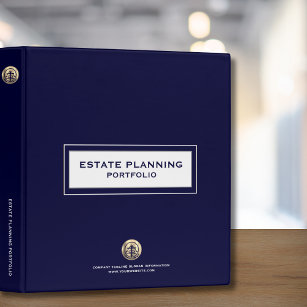 Estate Planning Portfolio Navy and Gold Binder