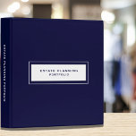 Estate Planning Portfolio Navy Blue Binder<br><div class="desc">Designed for Estate Planners and Law and Legal firms. This binder is ideal for organizing your client's portfolio information.</div>